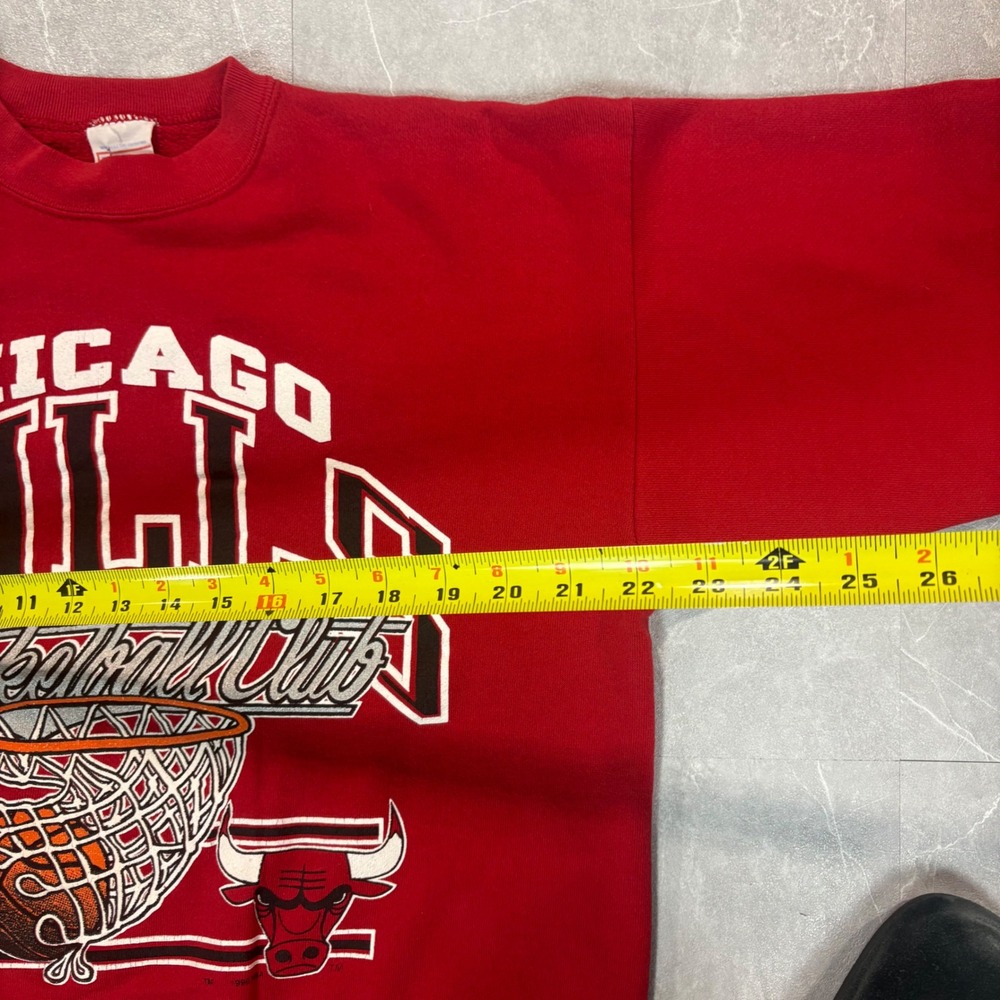 Vintage 1990 Chicago Bulls Tultex Sweatshirt Red Mens XL NBA Basketball Club USA - Picture 5 of 5